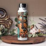 Botella De Agua Boho Country Western Guitar Cowgirl<br><div class="desc">Botella de agua del campo.</div>