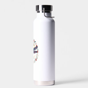 Botella De Agua Boho Floral Libélula Ella Está Vestida De Fuerza