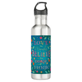 Botella De Agua Boho Inspirador de arte de palabras de navidades