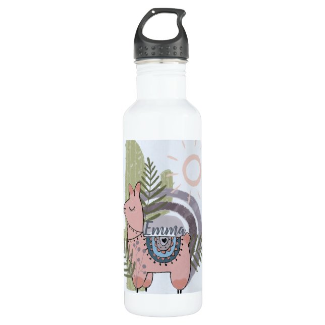 Botella De Agua Boho Llama (Anverso)