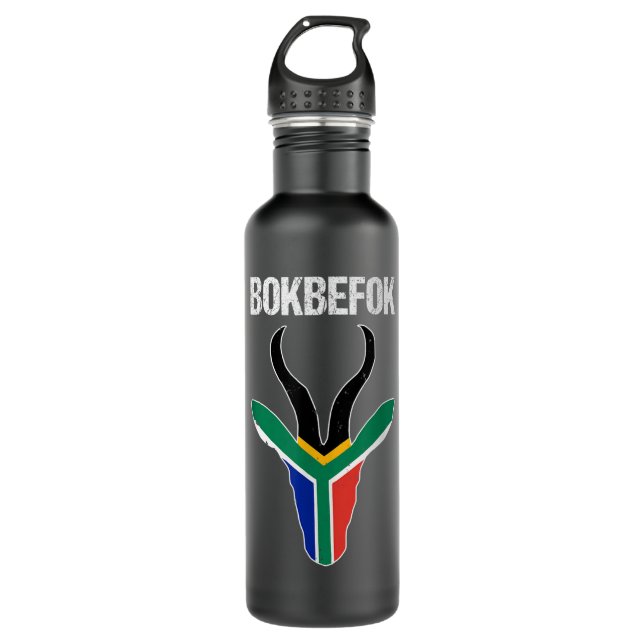 Botella De Agua Bokbefok Bokke de rugby sudafricano (Anverso)