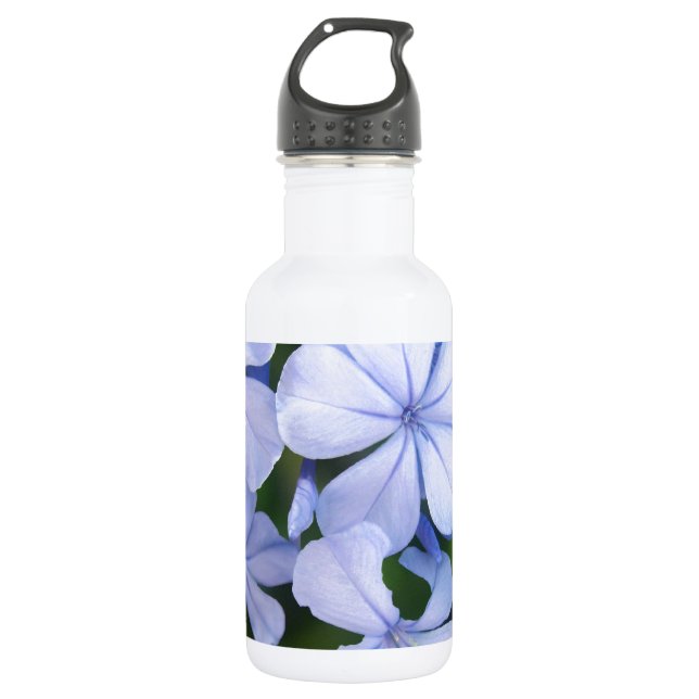 Botella De Agua Bokeh Floral Azul (Anverso)