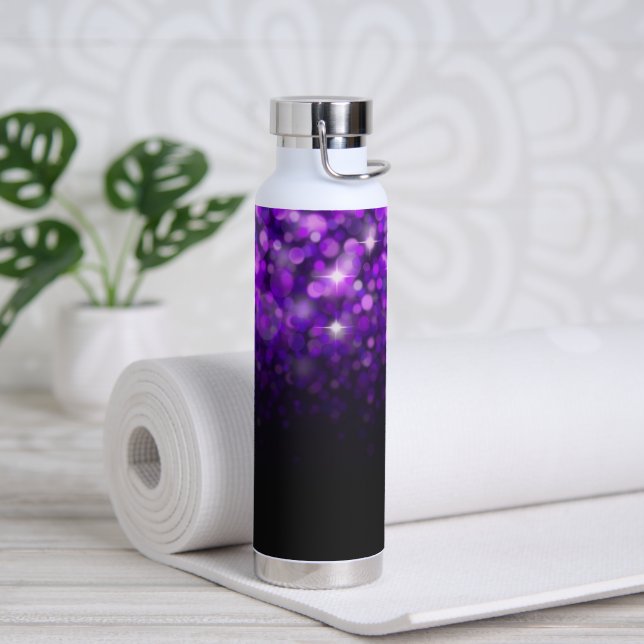 Botella De Agua Bokehs morado esparcen hermosas (Yoga)