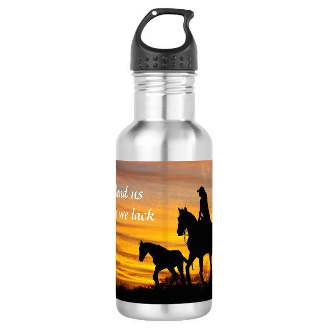 Botella De Agua Bola de agua de la equitación de Cowgirl Sunset (Anverso)