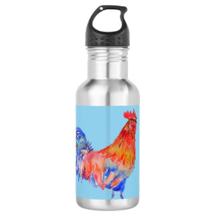 Botella De Agua Bola de agua de los hombres de pollos rojos