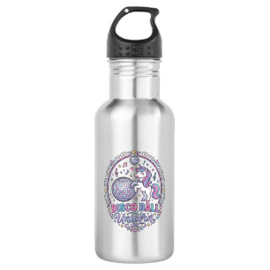Botella De Agua Bola de discoteca Unicornio Unicornio Impresión ju