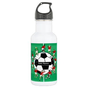 Botella De Agua Bola y jugadores personalizados de fútbol
