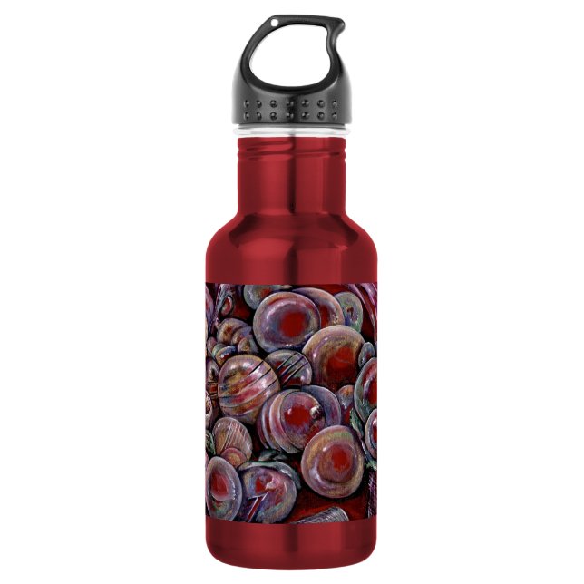 Botella De Agua Bolas de Navidades rojos (Anverso)