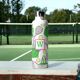 Botella De Agua Bolas de raqueta de tenis verde verde precoz inici