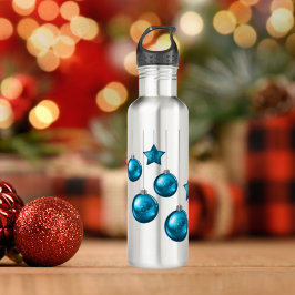 Botella De Agua Bolas y estrellas de adornos navideños