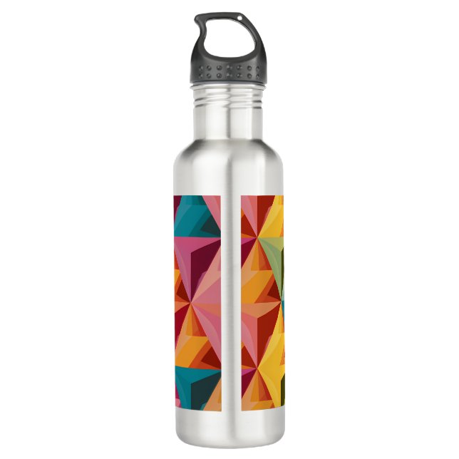Botella De Agua Bold Geometric Triangle Pattern  (Reverso)