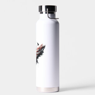 Botella De Agua Bombero americano. Bandera de los Estados Unidos.