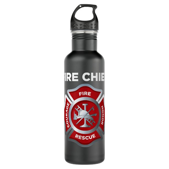 Botella De Agua Bombero bombero bombero bombero jefe de bomberos (Anverso)