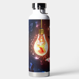 Botella De Agua Bombilla brillante con mariposas nocturnas