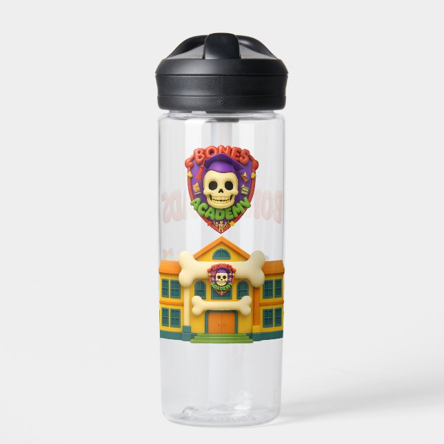 Botella De Agua 💀 Bones Academy™ y The Boneheads (Delante)