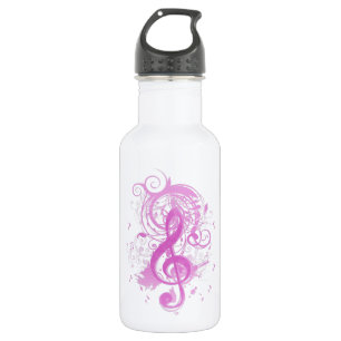 Botella De Agua Bonitas notas de música fresca con remolinos de a