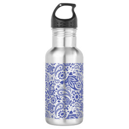 Botella De Agua Bonito Azul Boho Moda Paisley Patrón