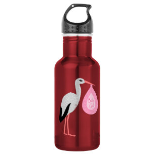 Botella De Agua Bonito Bebé Rosa Stork