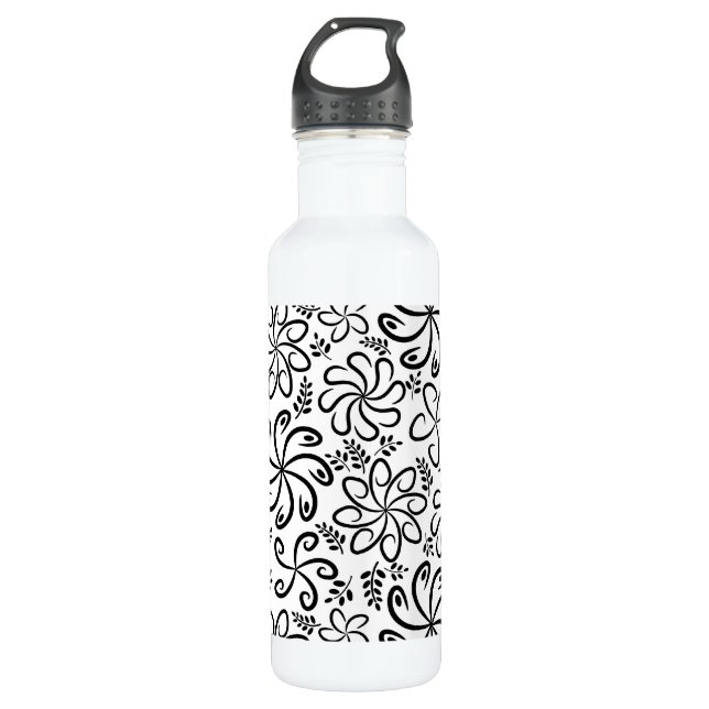 Botella De Agua Bonito blanco y negro (Anverso)