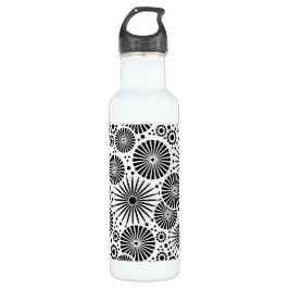 Botella De Agua Bonito blanco y negro retro