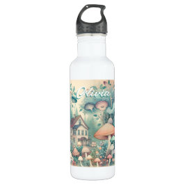 Botella De Agua Bonito Core Whimsical Village Personalizado