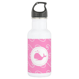 Botella De Agua Bonito en ballenas rosas brillantes, historias y o
