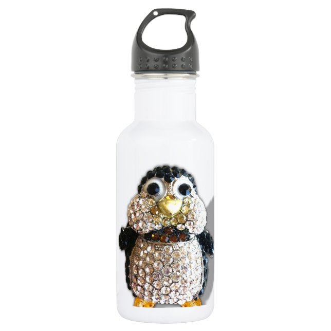 Botella De Agua Bonito lindo del pingüino de la chispa de la joya (Anverso)