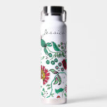 Botella De Agua Bonito Ornate Flower Garden Arte Personalizado<br><div class="desc">Bonito con diseño de flor intrincado en botellas de agua de verano con personalización opcional.</div>