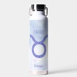 Botella De Agua Bonito Taurus Astrología Rótulo Púrpura Personaliz