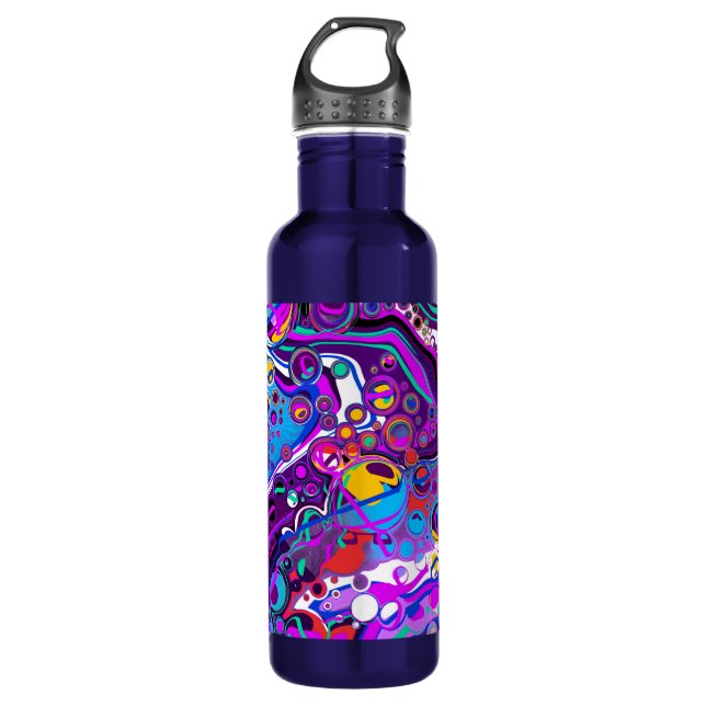 Botella De Agua Bonitos Burbujas Marble Fluido Arte (Anverso)