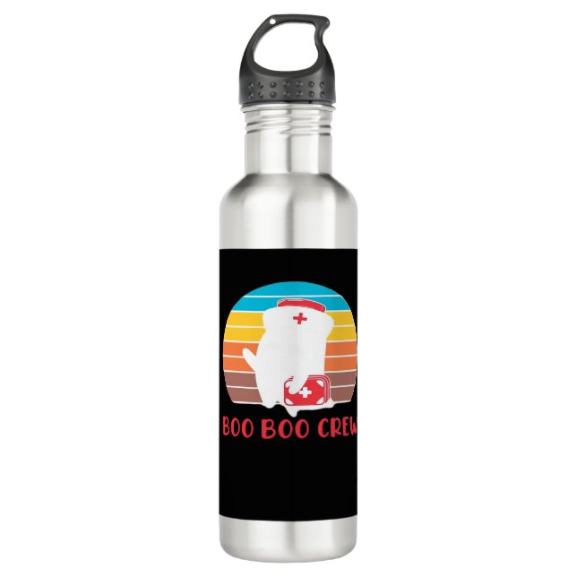 Botella De Agua Boo Boo Crew Enfermera Graciosa Fantasma Halloween (Anverso)