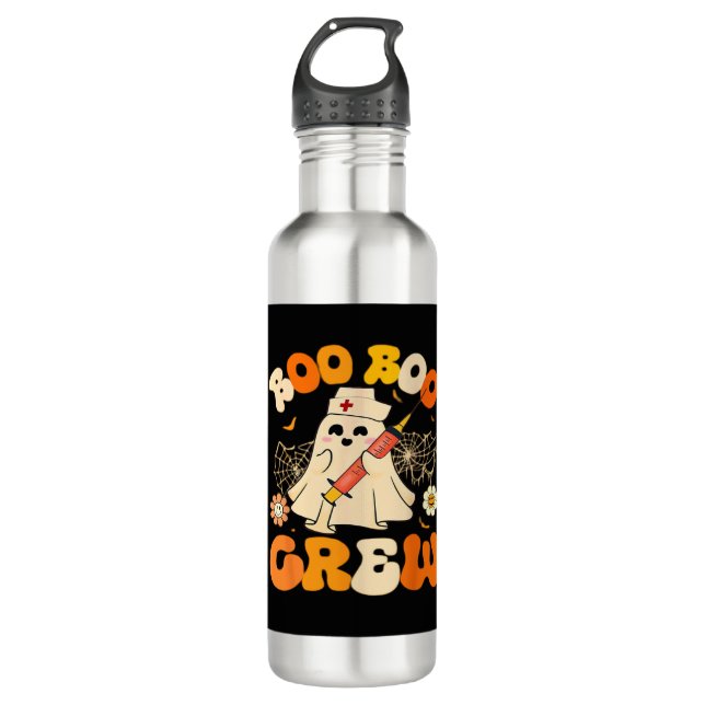 Botella De Agua Boo Boo Crew Fantasma Graciosa Para Enfermera, Hal (Anverso)
