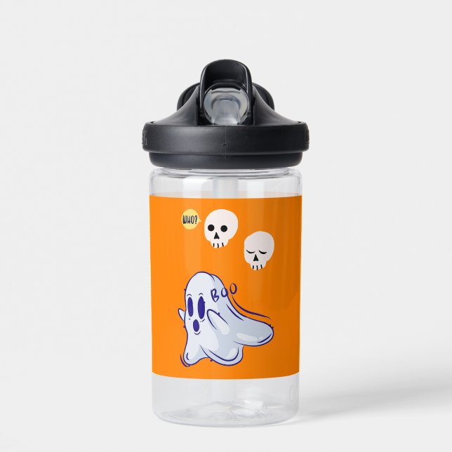 Botella De Agua Boo Ghost UK 31 Spooky USA Skull Octubre Halloween (Delante)