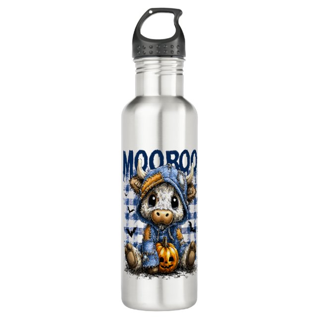 Botella De Agua Boo Halloween Spooky Highland Cow (Anverso)
