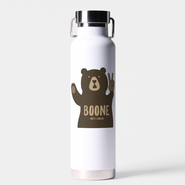 Botella De Agua Boone North Carolina Peace Bear (Delantero)