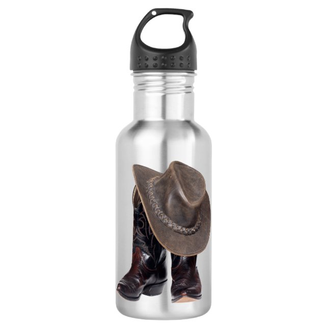 Botella De Agua Boots de vaquero y Gorra (Anverso)