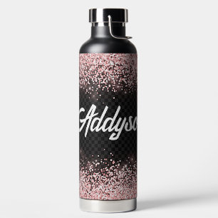 Botella De Agua Bordado con brillo rosa personalizado