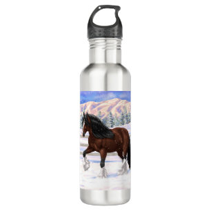 Botella De Agua Borrador De Caballo En Nieve De La Gitana De La Ba