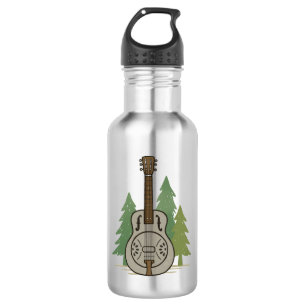 Botella De Agua Bosque de acero Dobro - Arte de amante de la músic