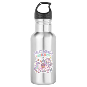 Botella De Agua Bosque de Unicornios Forrajero Diseño Gráfico de U