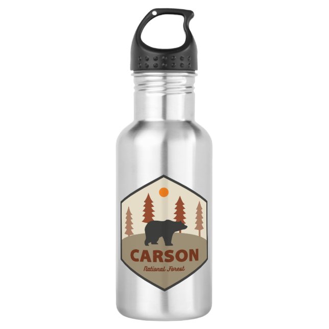 Botella De Agua Bosque Nacional Carson New Mexico Bear (Anverso)