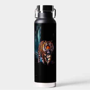 Botella De Agua Bosque oscuro del tigre brillante