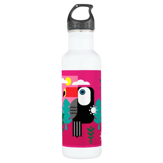 Botella De Agua Bosque tropical tropical Toucan (Anverso)