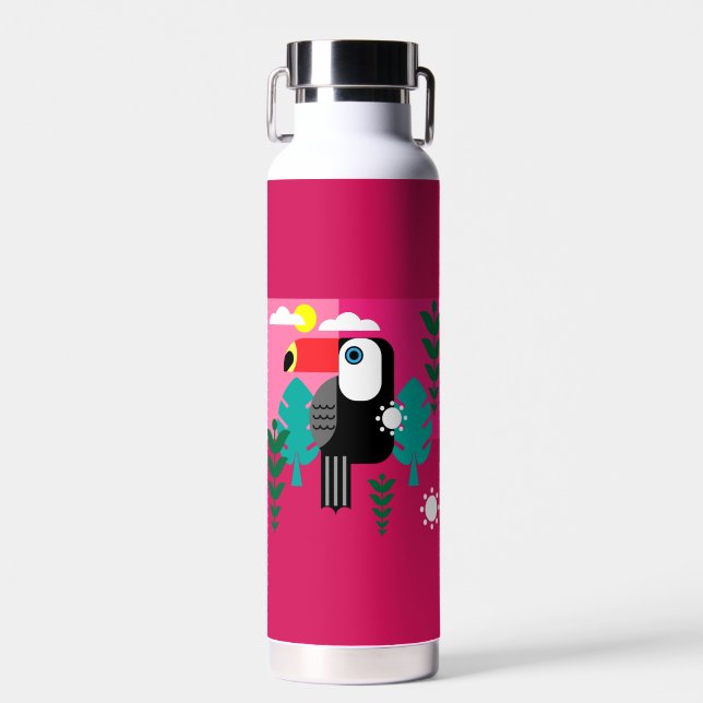 Botella De Agua Bosque tropical tropical Toucan (Delantero)