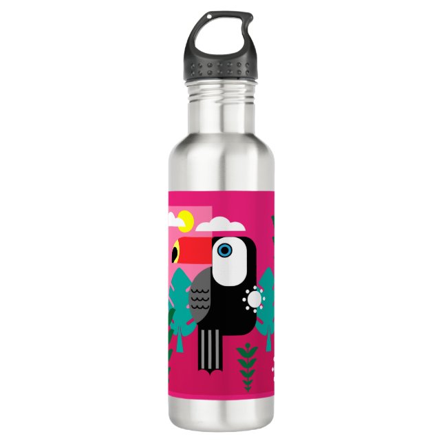 Botella De Agua Bosque tropical tropical Toucan (Anverso)