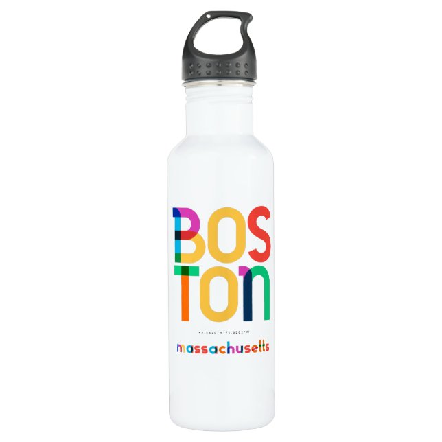 Botella De Agua Boston Massachusetts Mid Century, Pop Art, (Anverso)