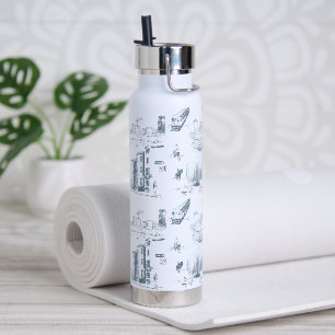 Botella De Agua Boston Toile Blue