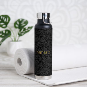 Botella De Agua Botánico Gris Negro Boho