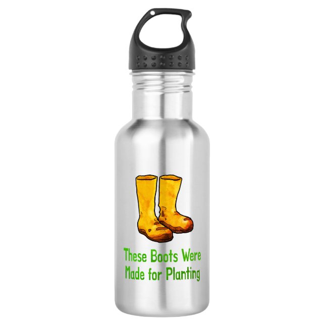 Botella De Agua Botas Divertidas de Jardinería Hechas Para Plantar (Anverso)
