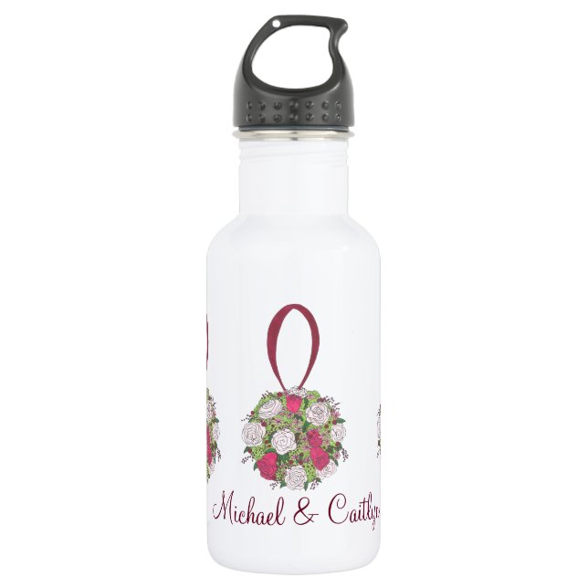 Botella De Agua Botella Boda personalizada Flower Bouquet Favtle (Anverso)